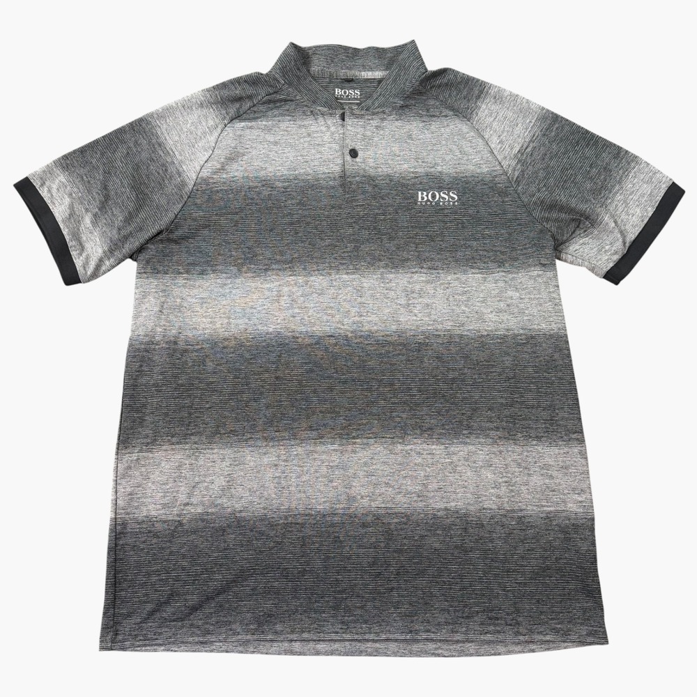 BOSS Mens Slim Fit Gradient Striped Performance Polo Shirt Size XXXL